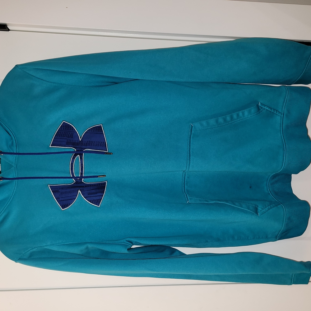 Under Armour Teal Hoodie with Blue Logo